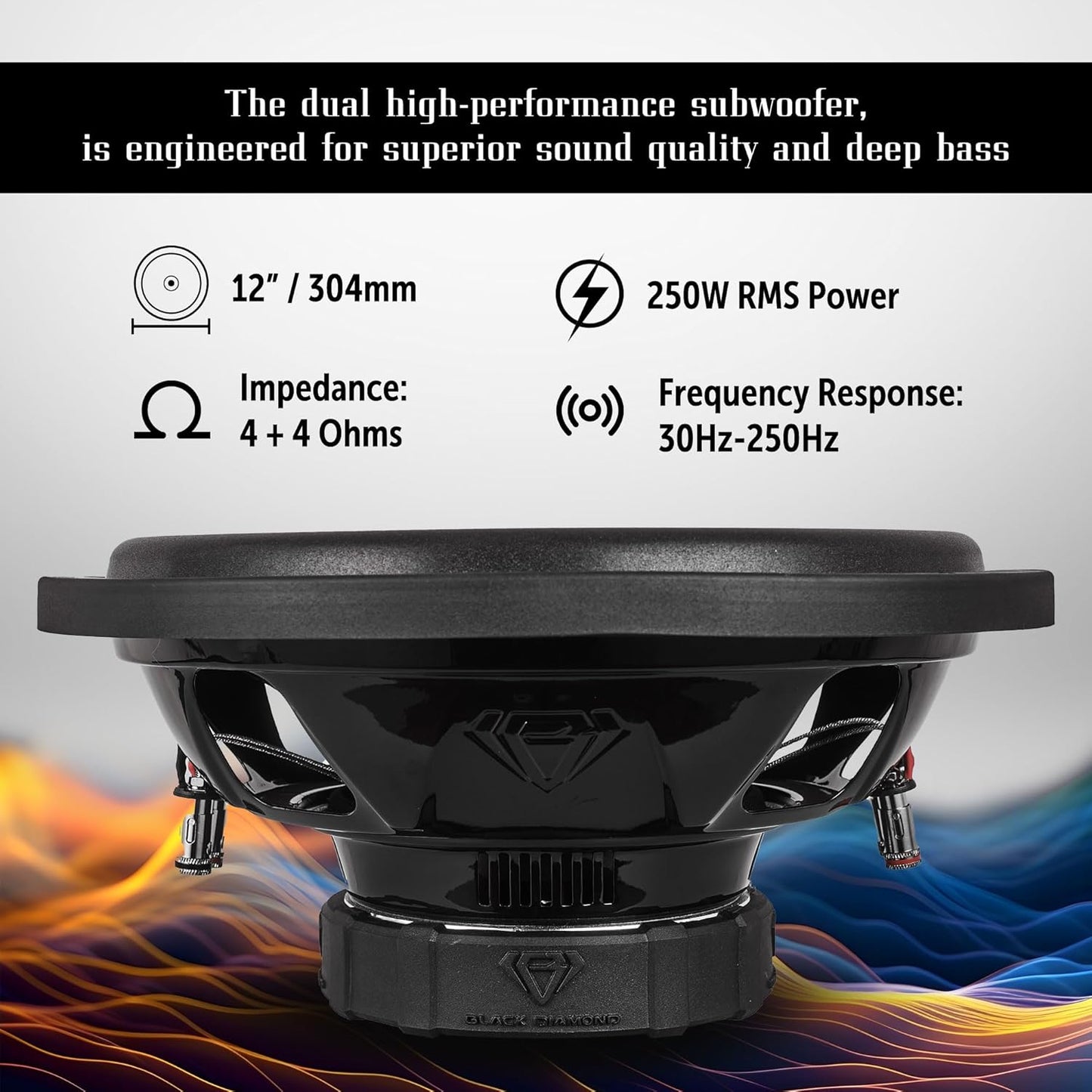 4Car Bass Starter: Subwoofer Black Diamond 12" (500W Max) Doble Bobina