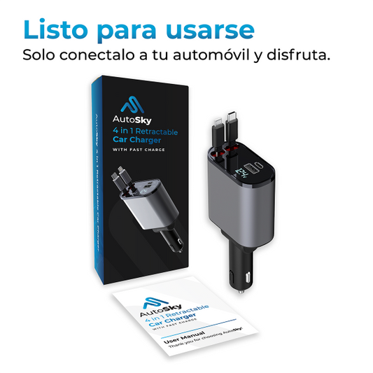 4Car PowerStation 4-en-1: Cargador Retráctil 100W Ultra Rápido