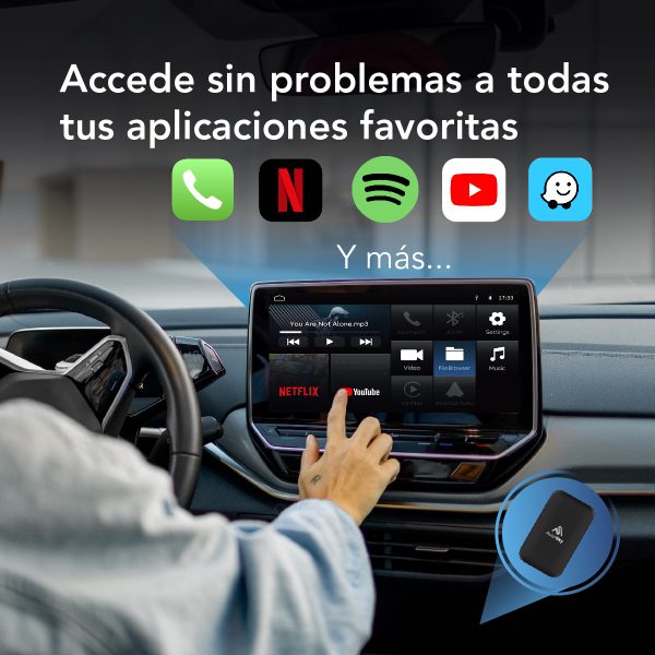 4Car SmartBox Lite 2.0: CarPlay & Android Auto Inalámbrico + Streaming